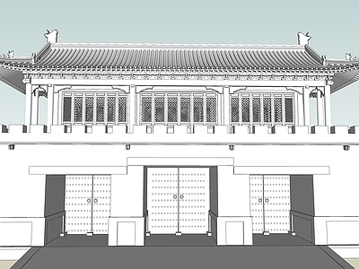 中式古建筑 古代城门