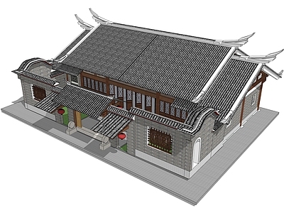 中式古建筑 闽西古建单体