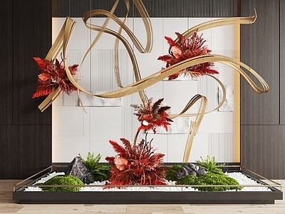 现代室内景观 现代室内景观造景 苔藓景观 景观小品 藤编装置 植物装置