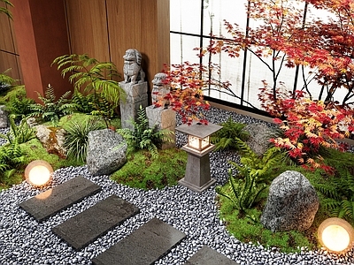 新中式室内景观 新中式景观造景 室内景观 苔藓植物景观小品