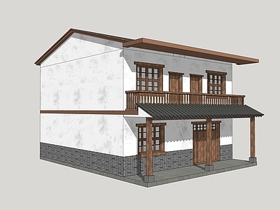 中式乡村民房 民居建筑 民房建筑 乡村自建房 乡村别墅