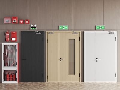 消防栓 逃生通道 现代消防门 防火门 安全门 灭火器