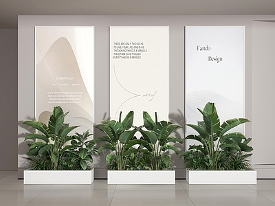 盆栽 盆景 植物 植物组合 广告牌 海报
