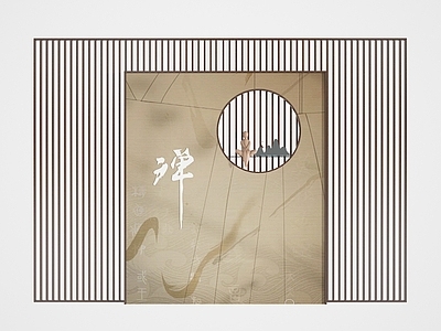 现代新中式背景墙 玄关墙 隔断墙 屏风墙 隔断 屏风