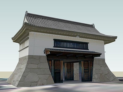 中式古建筑 山门大门