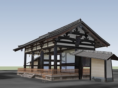 中式古建筑 山门大门