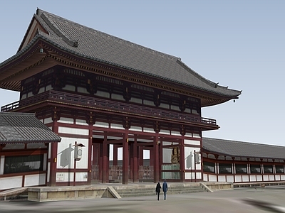 中式古建筑 山门大门