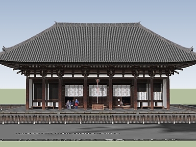 中式古建筑 山门大门