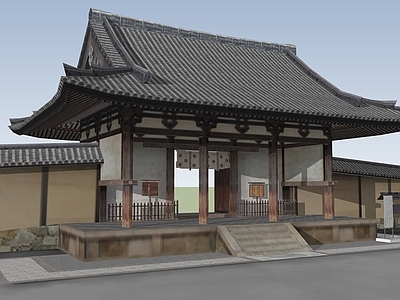 中式古建筑 山门大门