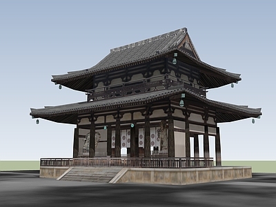 中式古建筑 山门大门