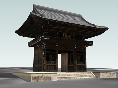 中式古建筑 山门大门