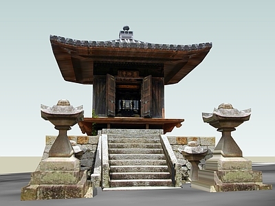 中式古建筑 山门大门