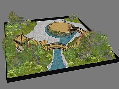 现代新中式微地形 微景观沙盘 景观植物 景观小品 手工