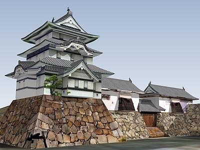 中式古建筑 寺庙大殿