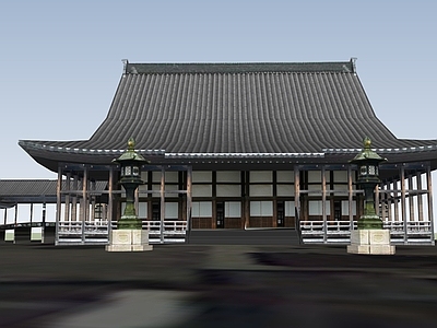 中式寺庙建筑 寺庙大殿