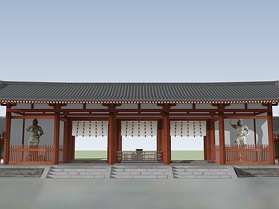 中式寺庙建筑 寺庙大殿