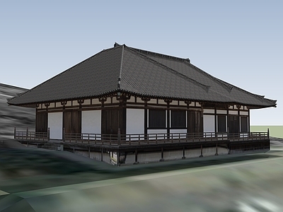 中式寺庙建筑 寺庙大殿