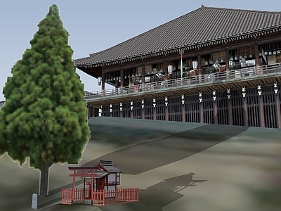 中式寺庙建筑 寺庙大殿