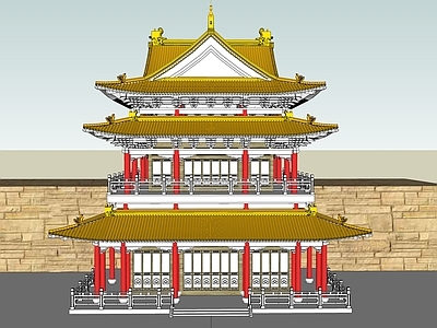 中式寺庙建筑 藏经阁