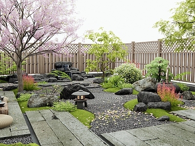 日式庭院 杂木庭院 老石板 汀步 枯山水 景观石头