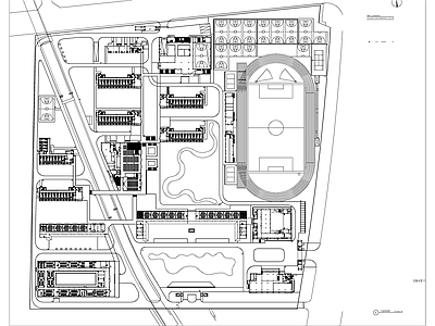 现代校园景观 中心室外景观 体育操场球场深化 施工图
