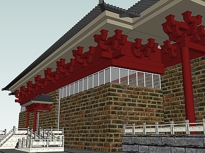 中式古建筑 唐朝古建筑