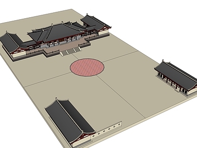 中式古建筑 唐朝古建筑