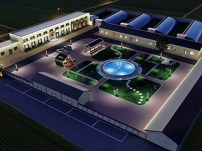 现代新中式其他农业建筑 生态园 餐饮 种植 喷泉 绿化