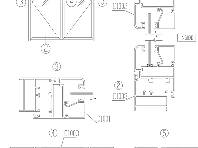 现代门 平开门 施工图