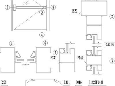 现代门 地弹门 结构图 施工图