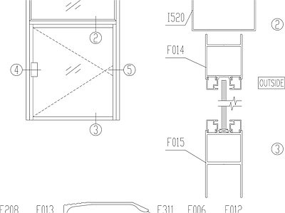 现代门 地弹门 施工图
