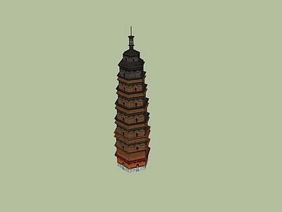 中式古建筑 佛塔 砖塔