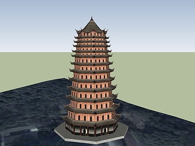 中式古建筑 佛塔