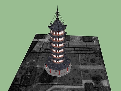中式古建筑 佛塔