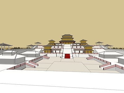 中式古建筑 咸阳 皇宫