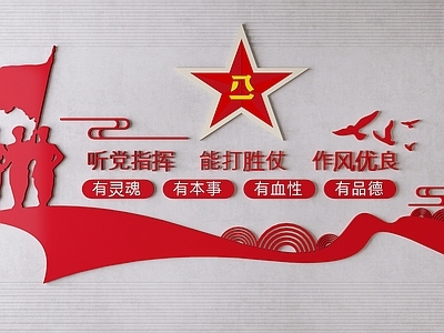 现代景墙 党建宣传栏 形象墙 党建文化墙