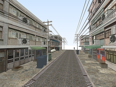 现代风格建筑 商业街 游戏场景