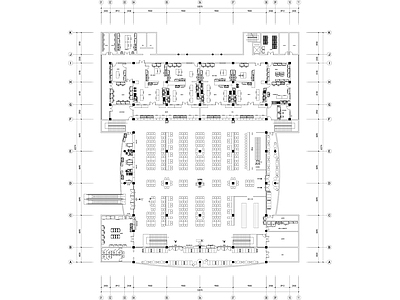 现代食堂 某师范学院 大学食堂平面布局 平面图