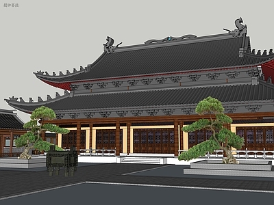 中式寺庙建筑 寺庙