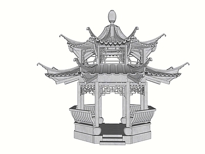 中式古建筑 亭子