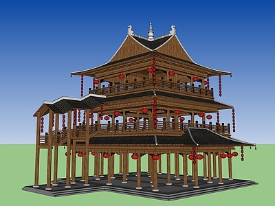 中式古建筑 楼宇
