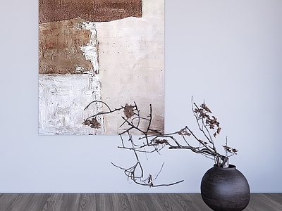 侘寂中式花瓶 陶瓷花瓶 侘寂陶罐干枝摆件