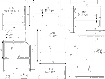 现代门 铝合金门 施工图
