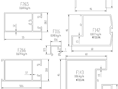 现代门 铝合金门 施工图