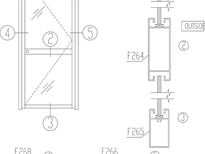 现代门 平开门结构图 施工图