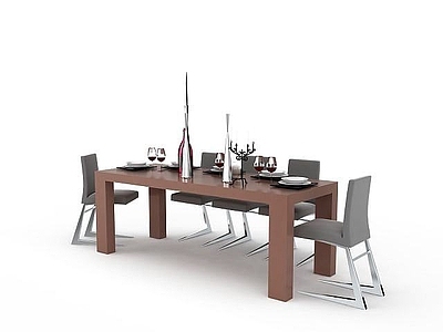 现代书桌椅 西式简约餐桌餐椅组合