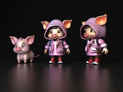 爬行类动物 八戒 猪八戒 猪 Q版 穿衣服的猪 可爱小猪卡通拟人 文创 手办 玩具
