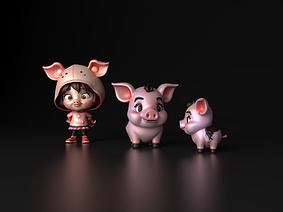 虚拟人物 猪 Q版 八戒 猪八戒 穿衣服的猪 可爱小猪卡通拟 文创 手办 玩具