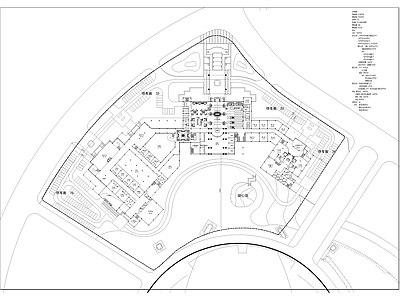 现代极简酒店建筑 异形酒店 酒店总图 多层酒店 平面图