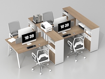 现代办公桌椅 公共办公区 电脑桌椅 职员工位 现代办公桌椅